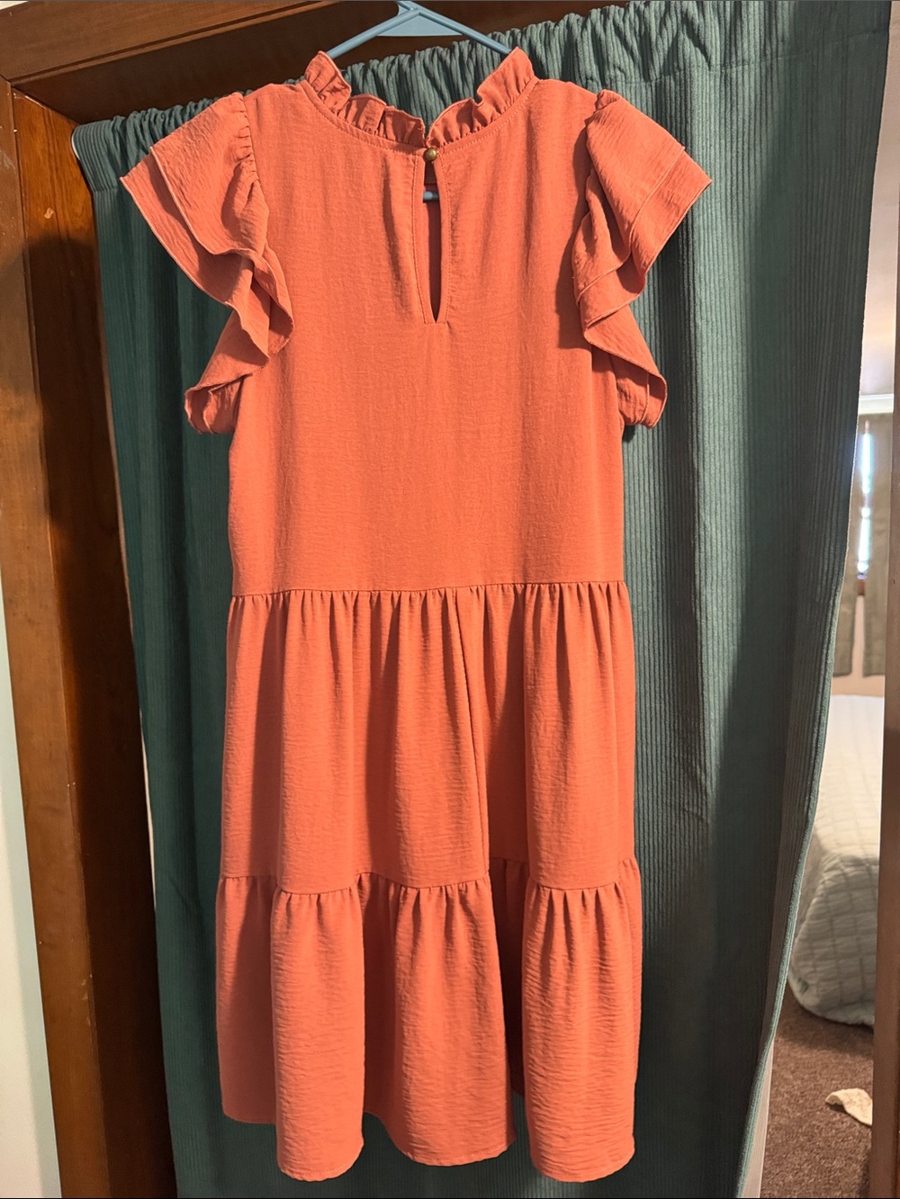 entro Rust-Tone Tiered Ruffle Dress - Picture 3 of 3